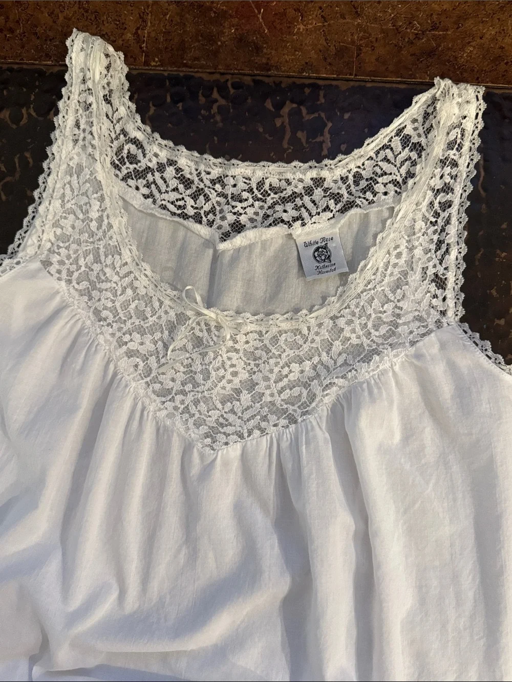 White Rose Katherine Harestad Cotton & Lace Vintage Romantic Victorian Nightgown